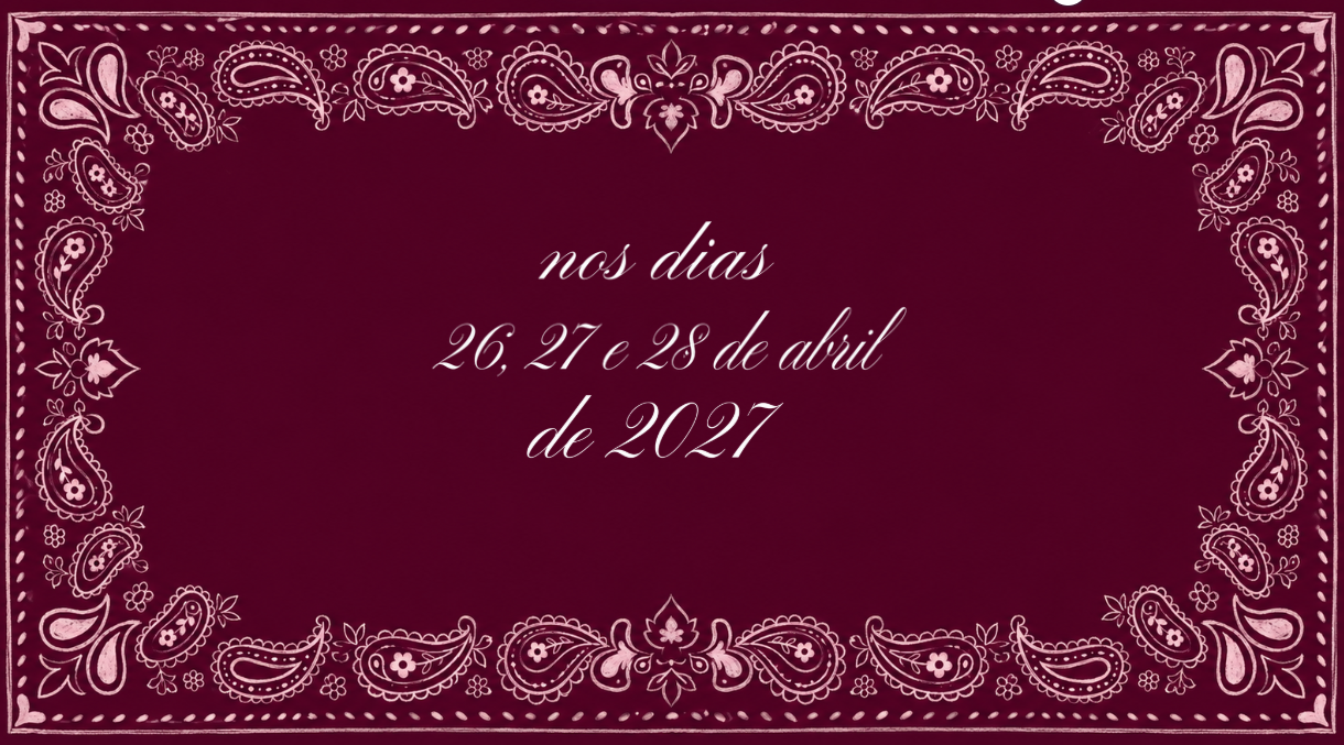 Moldura paisley bordô com a data do casamento